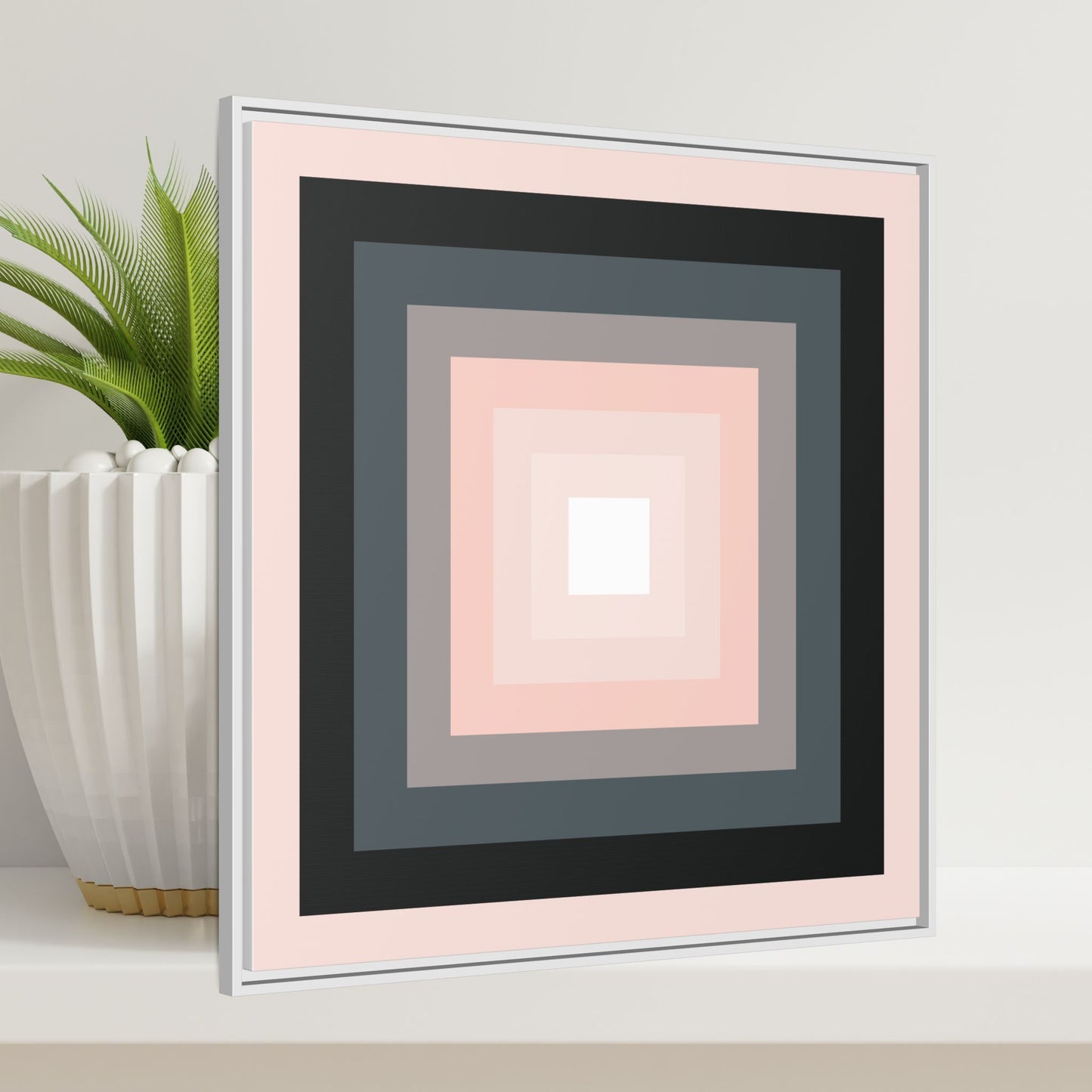 Modern Framed Geometric Canvas Art | Bold Color Meets Clean Framing