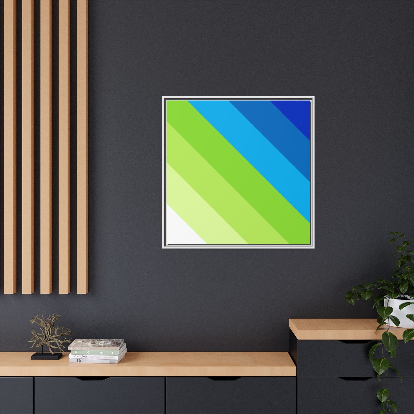 Modern Framed Geometric Canvas Art | Bold Color Meets Clean Framing