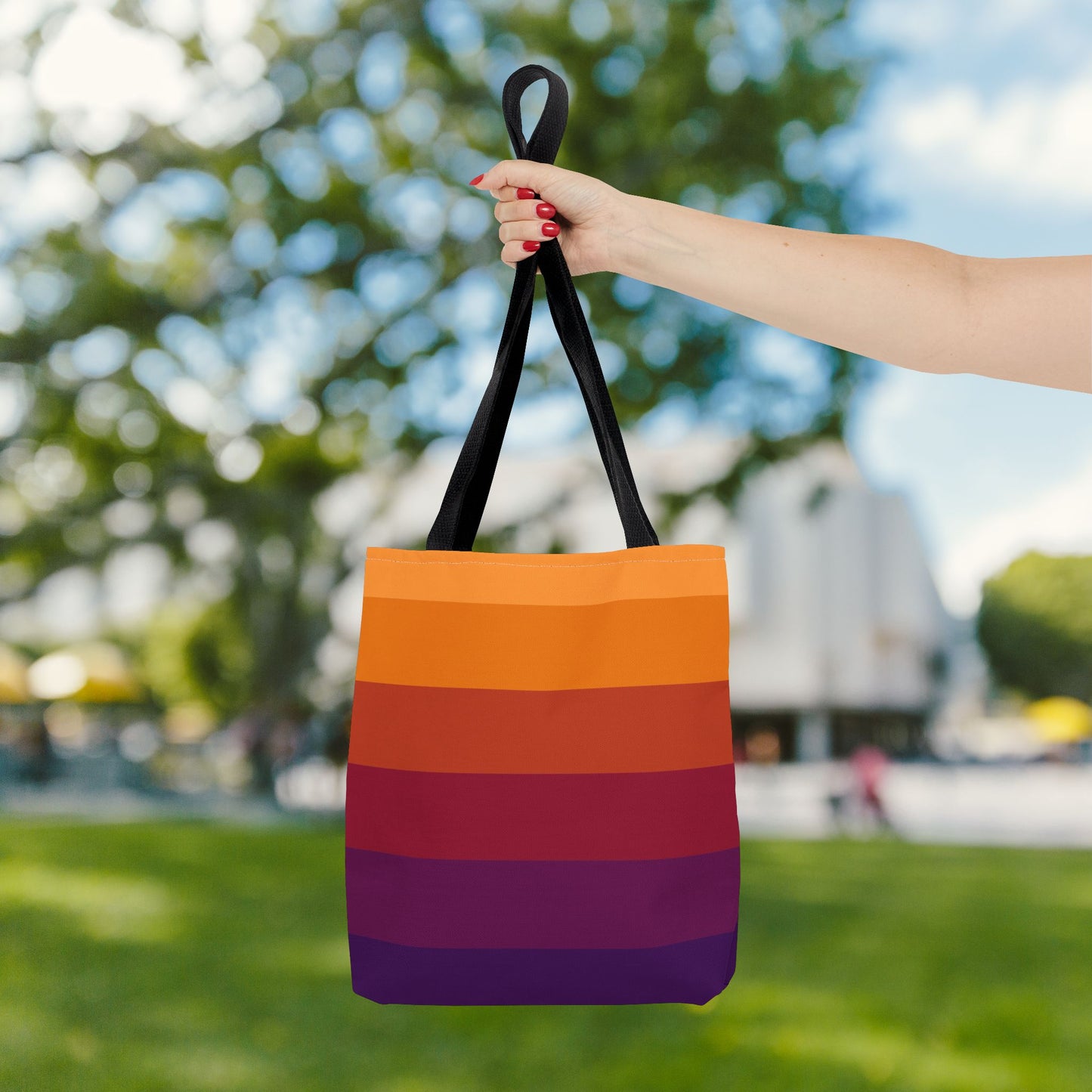 Geometric Art Tote Bag – 3 sizes | Bold lines. Vivid color. Retro with a modern twist.