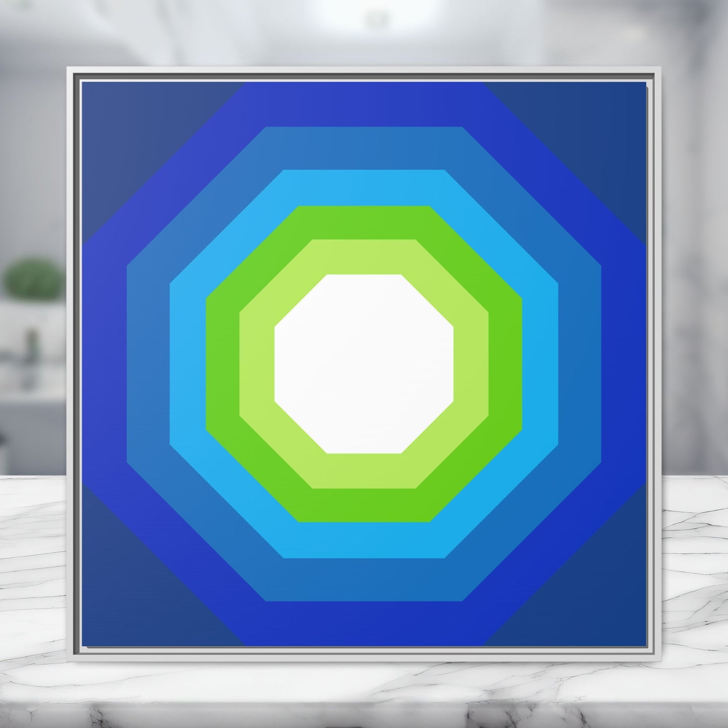 Modern Framed Geometric Canvas Art | Bold Color Meets Clean Framing