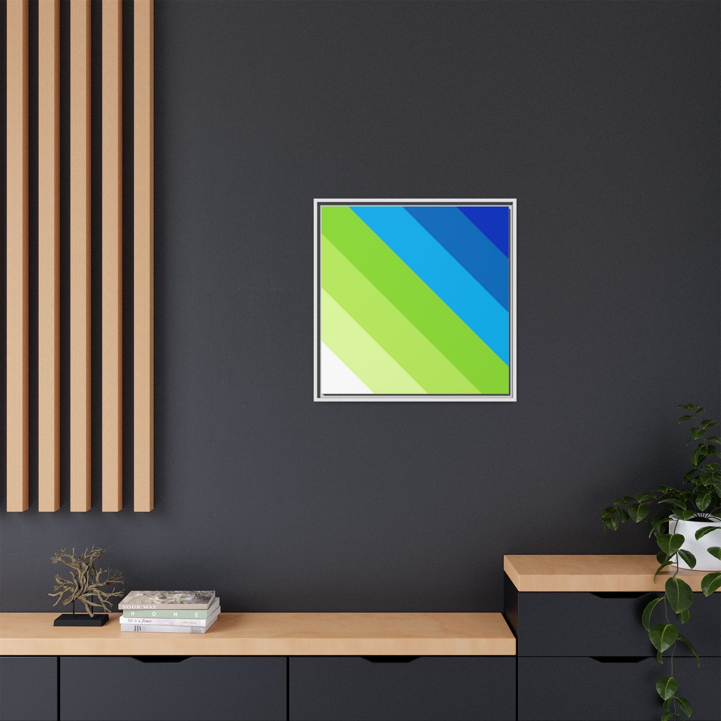 Modern Framed Geometric Canvas Art | Bold Color Meets Clean Framing