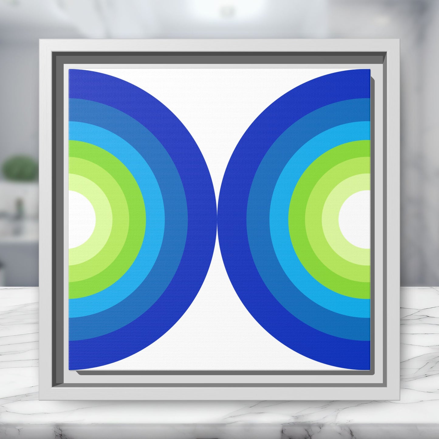 Modern Framed Geometric Canvas Art | Bold Color Meets Clean Framing