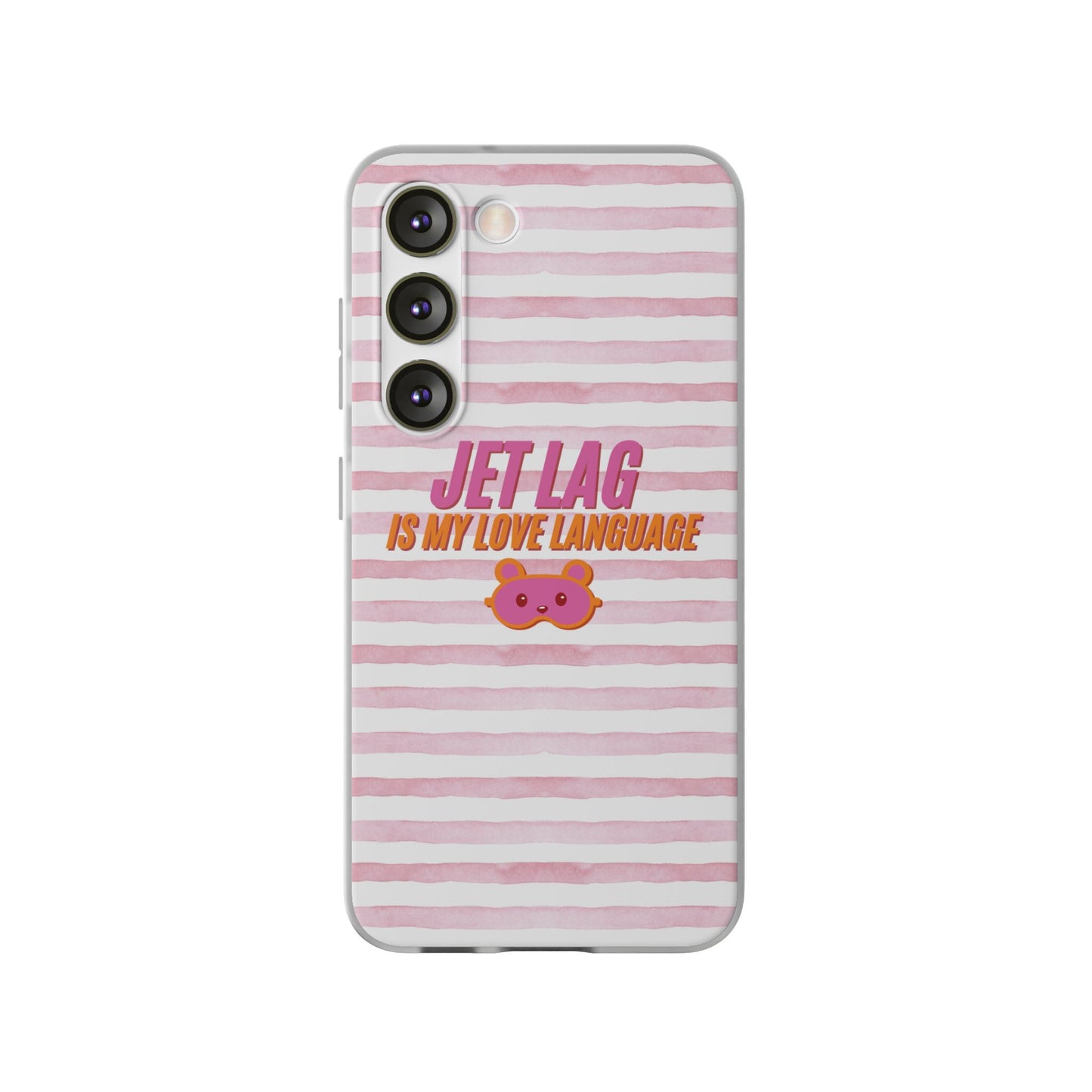 Phone Case - Jetlag is My Love Language Pink Stripe Flexi Case