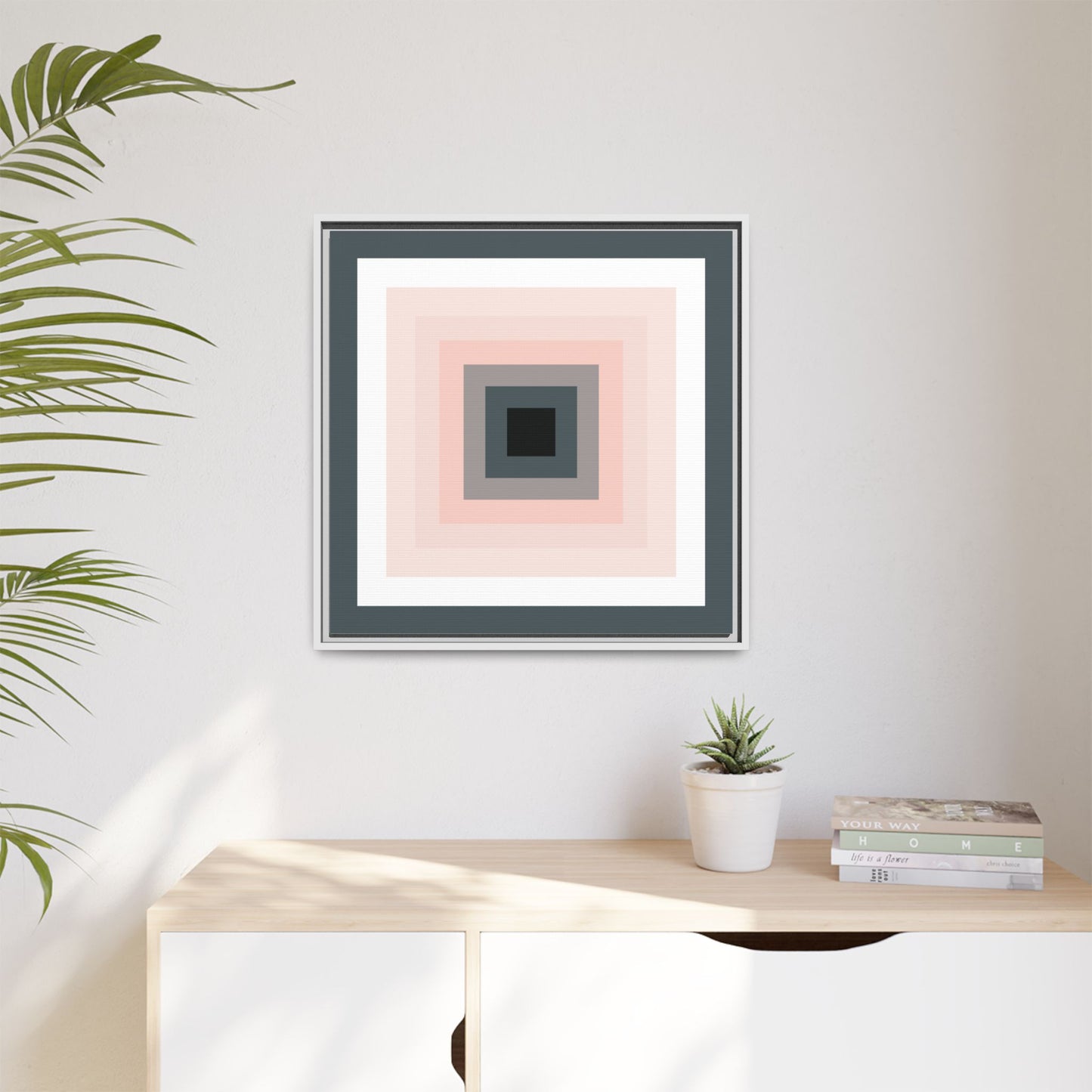 Modern Framed Geometric Canvas Art | Bold Color Meets Clean Framing