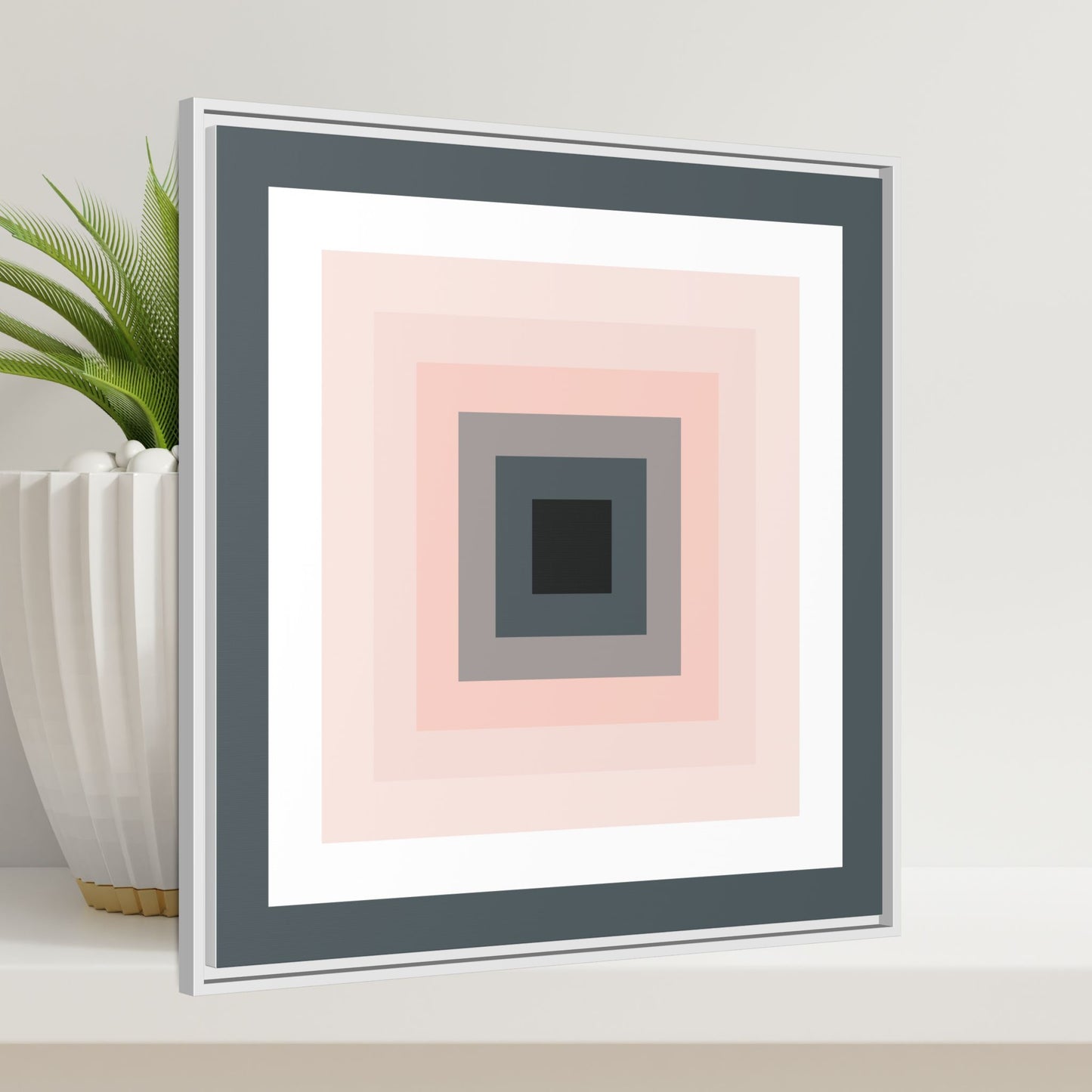 Modern Framed Geometric Canvas Art | Bold Color Meets Clean Framing