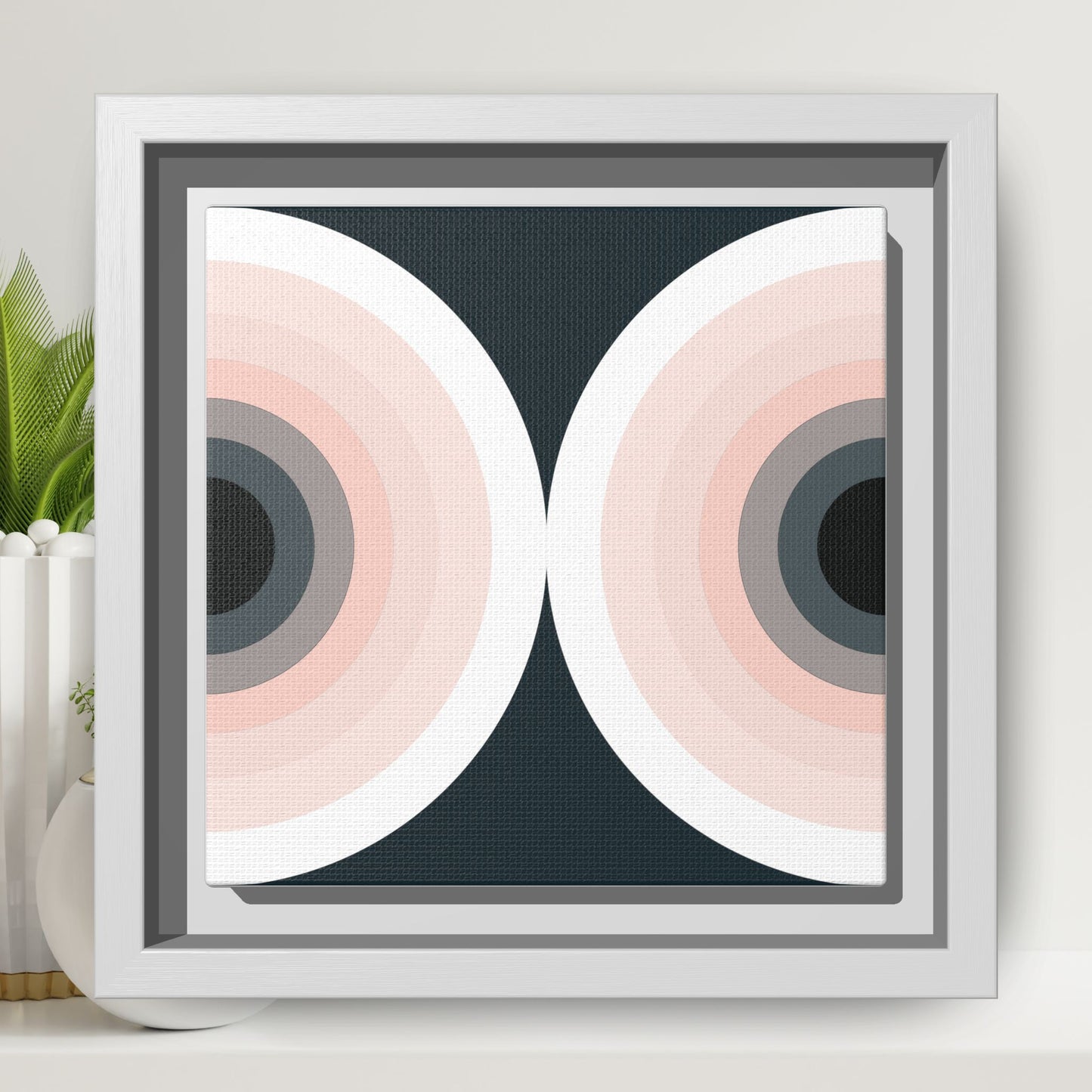 Modern Framed Geometric Canvas Art | Bold Color Meets Clean Framing