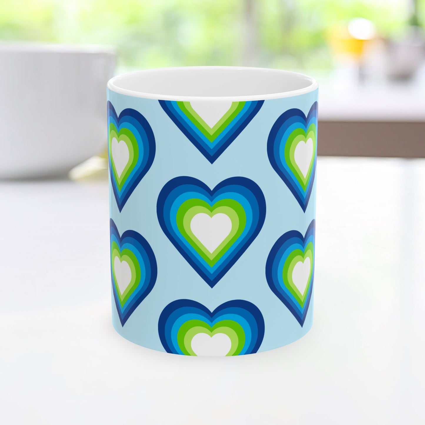 Geo Art Heart Mug – Bold Color, Daily Joy