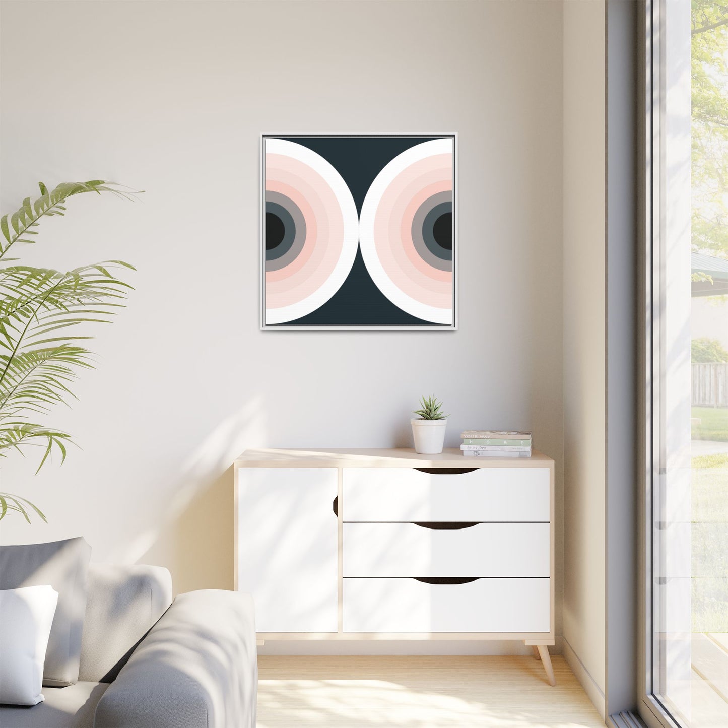 Modern Framed Geometric Canvas Art | Bold Color Meets Clean Framing