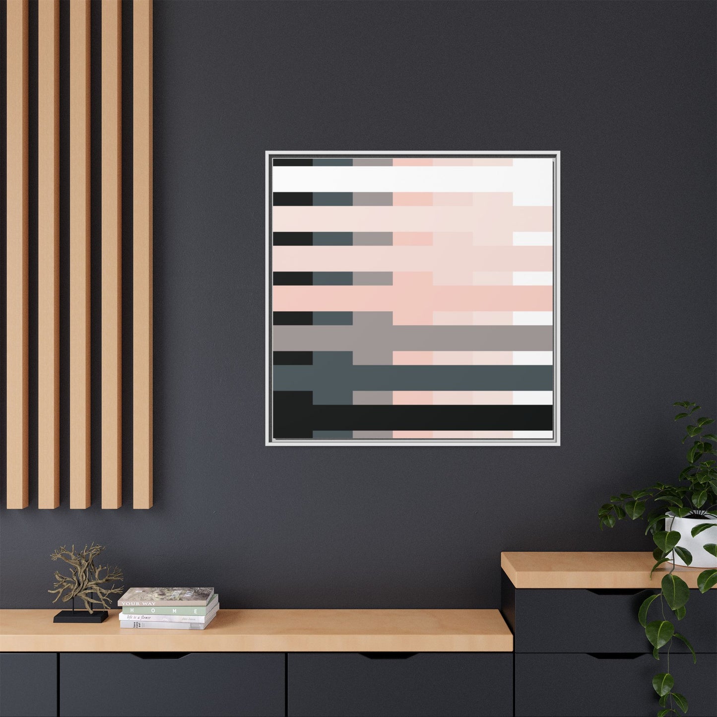 Modern Framed Geometric Canvas Art | Bold Color Meets Clean Framing