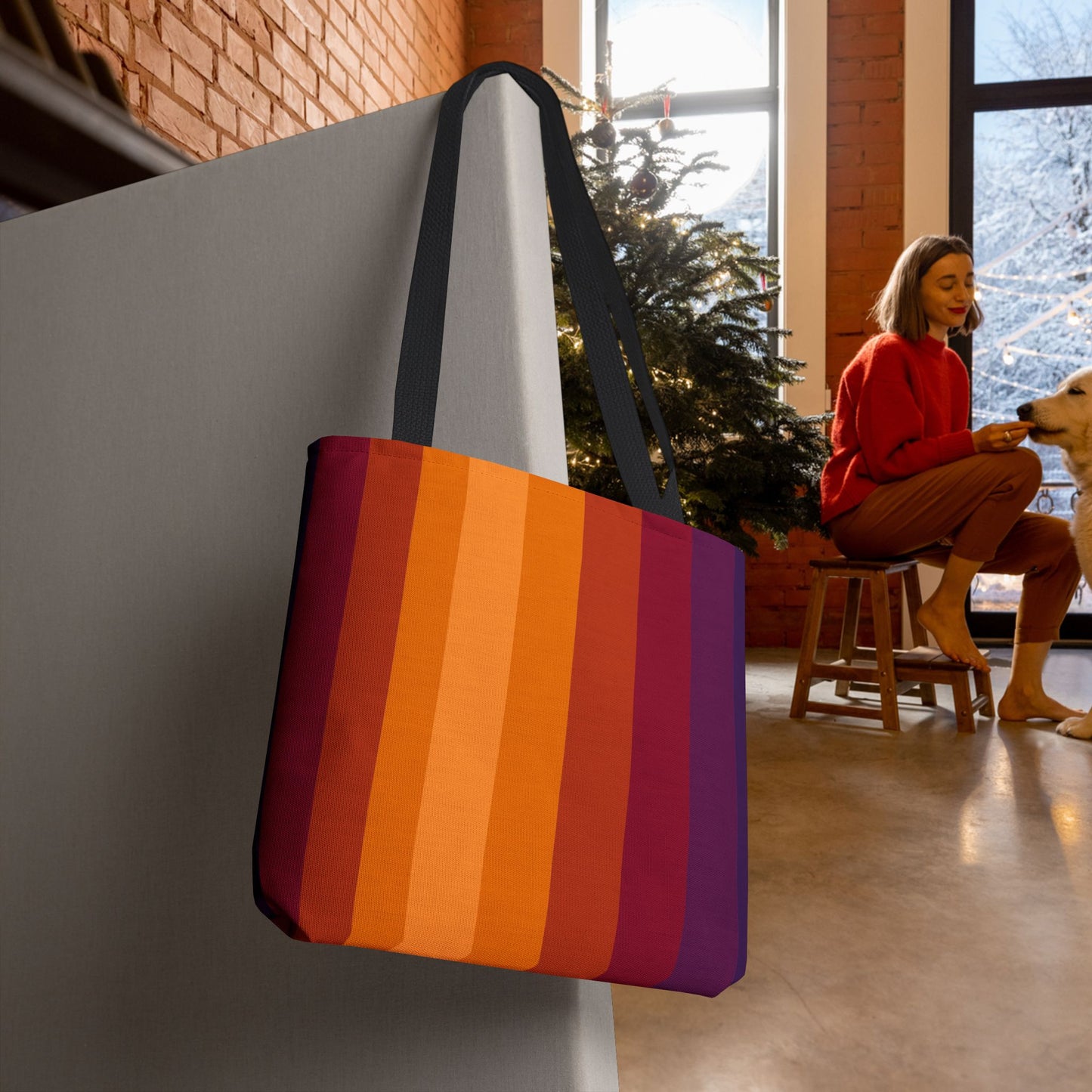 Geometric Art Tote Bag – 3 sizes | Bold lines. Vivid color. Retro with a modern twist.
