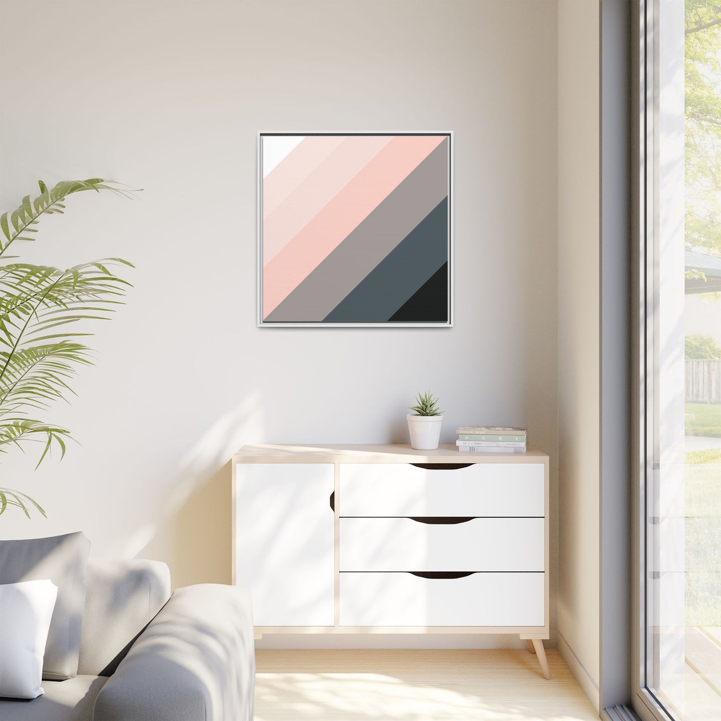 Modern Framed Geometric Canvas Art | Bold Color Meets Clean Framing