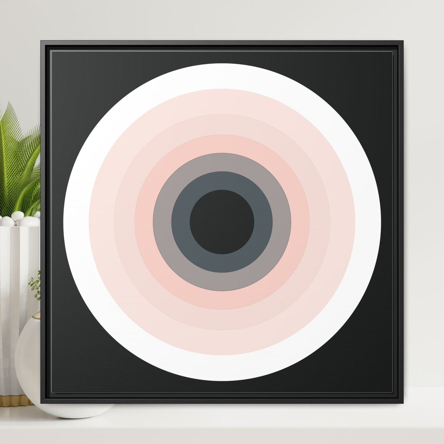 Modern Framed Geometric Canvas Art | Bold Color Meets Clean Framing