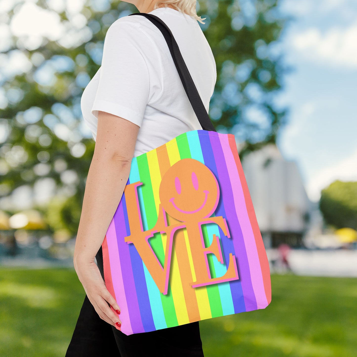 Pastel Stripe LOVE Tote Bag | Sweet, Bold & Made in 3 Sizes