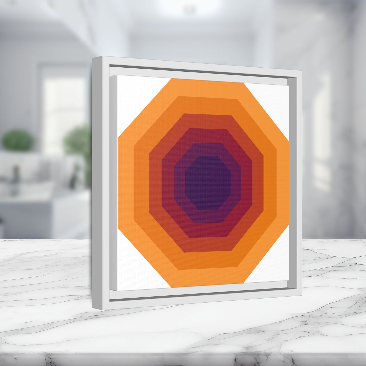 Modern Framed Geometric Canvas Art | Bold Color Meets Clean Framing