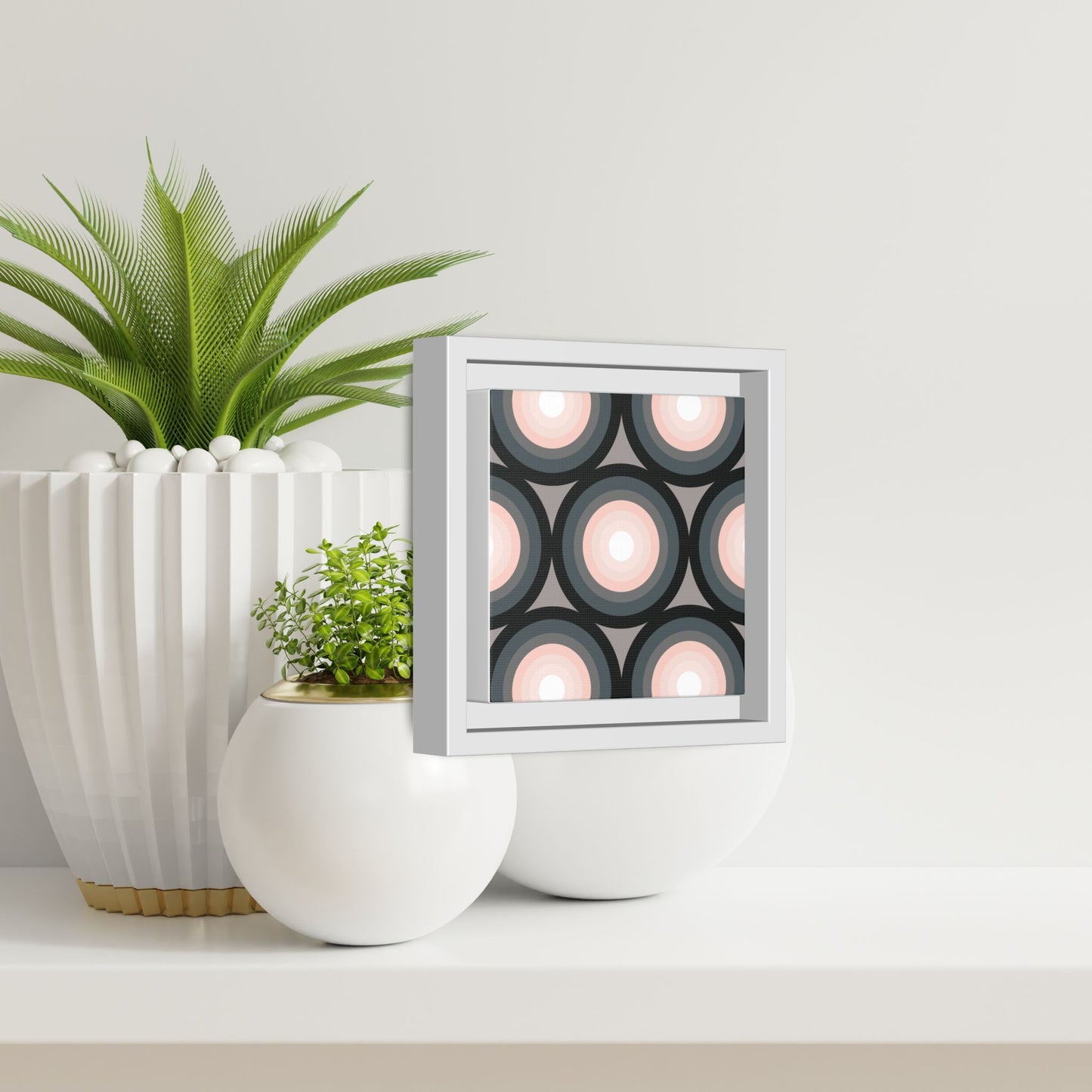 Modern Framed Geometric Canvas Art | Bold Color Meets Clean Framing