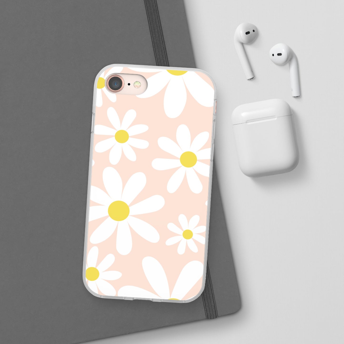 Phone Cases - Blush Daisy Pattern Flexi Cases