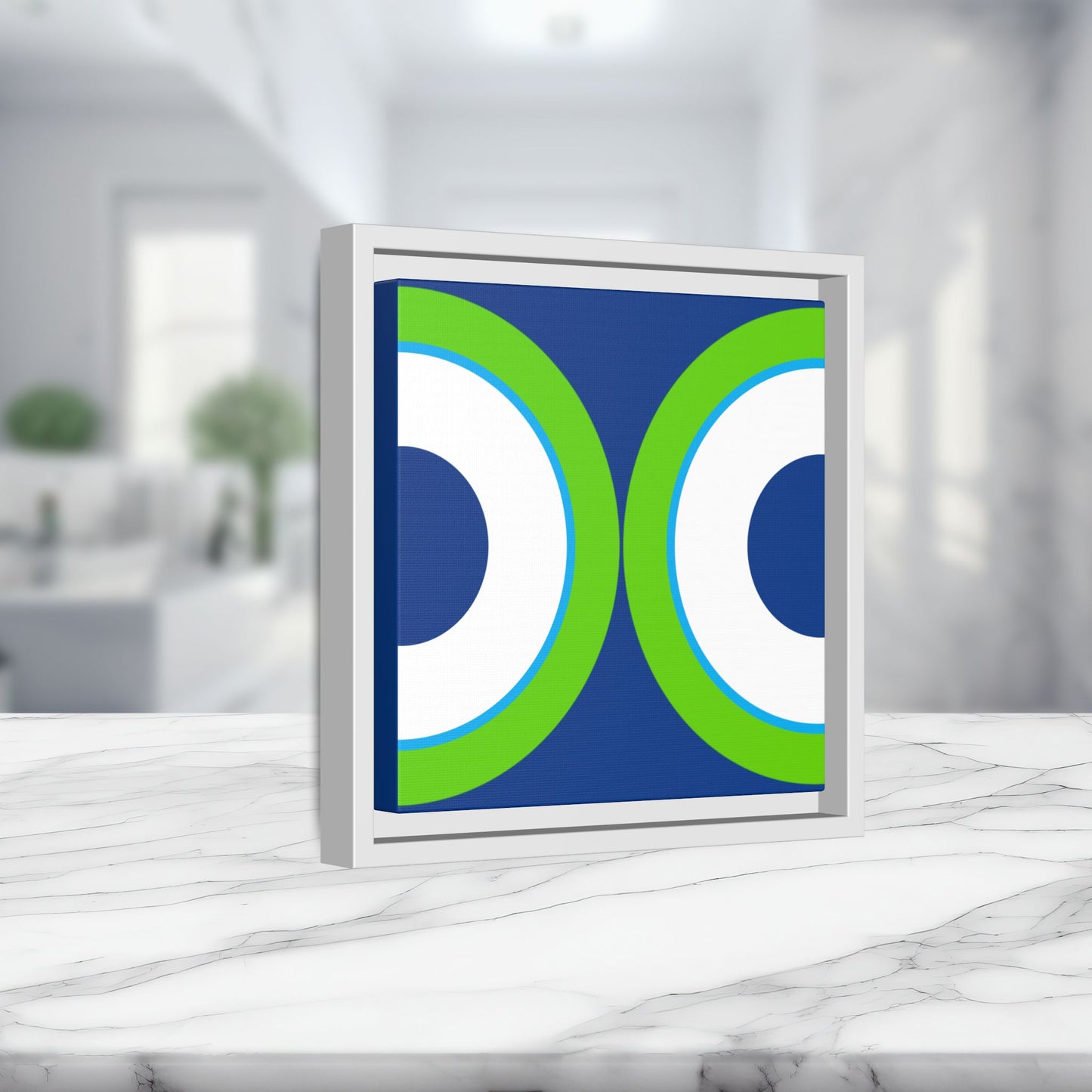 Modern Framed Geometric Canvas Art | Bold Color Meets Clean Framing