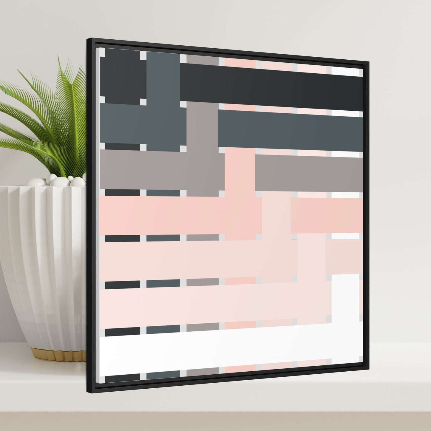 Modern Framed Geometric Canvas Art | Bold Color Meets Clean Framing