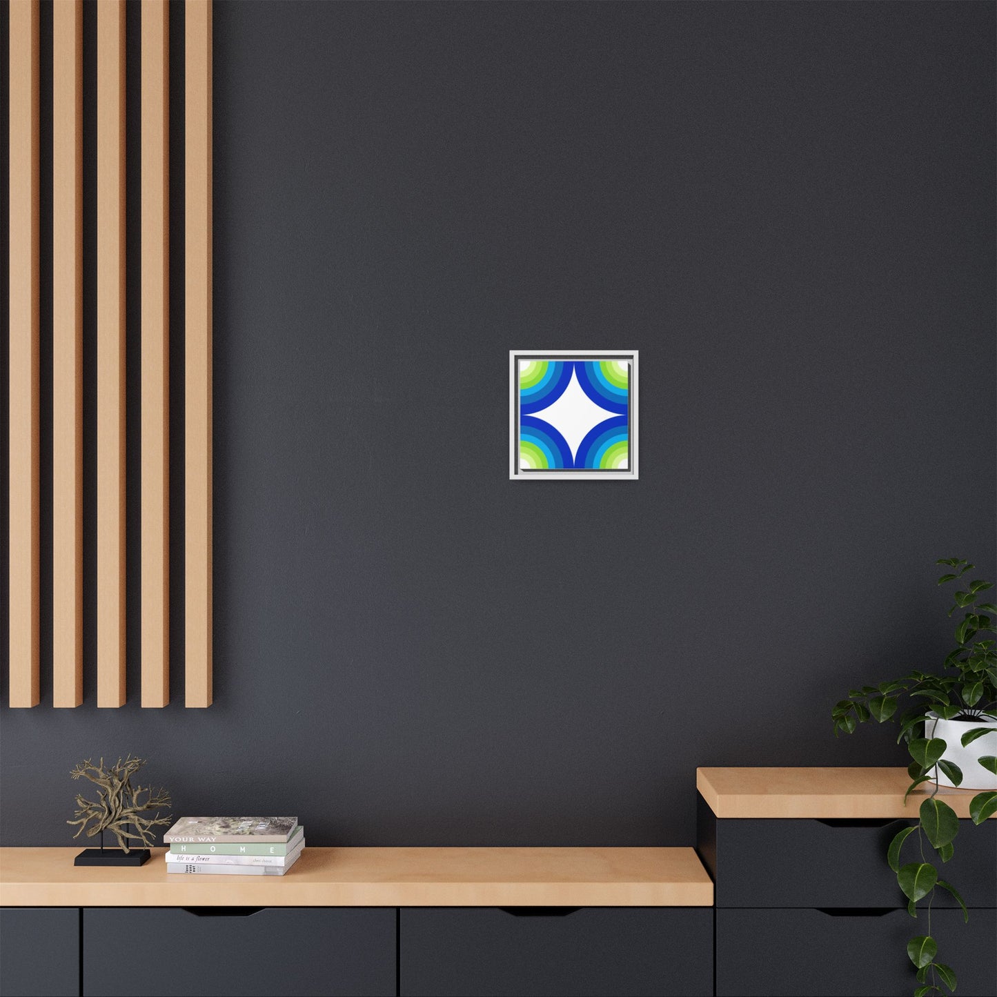 Modern Framed Geometric Canvas Art | Bold Color Meets Clean Framing