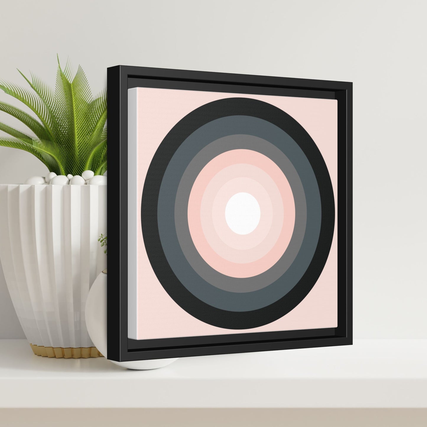 Modern Framed Geometric Canvas Art | Bold Color Meets Clean Framing