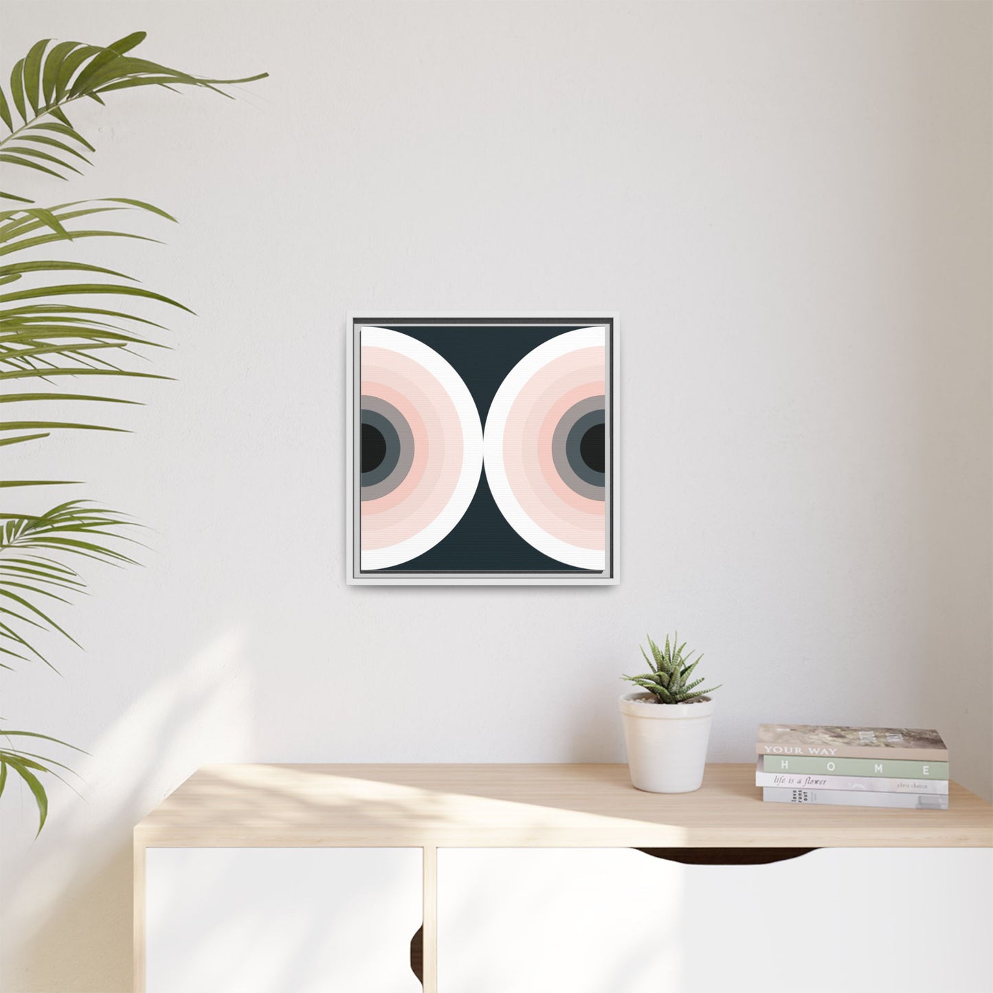 Modern Framed Geometric Canvas Art | Bold Color Meets Clean Framing