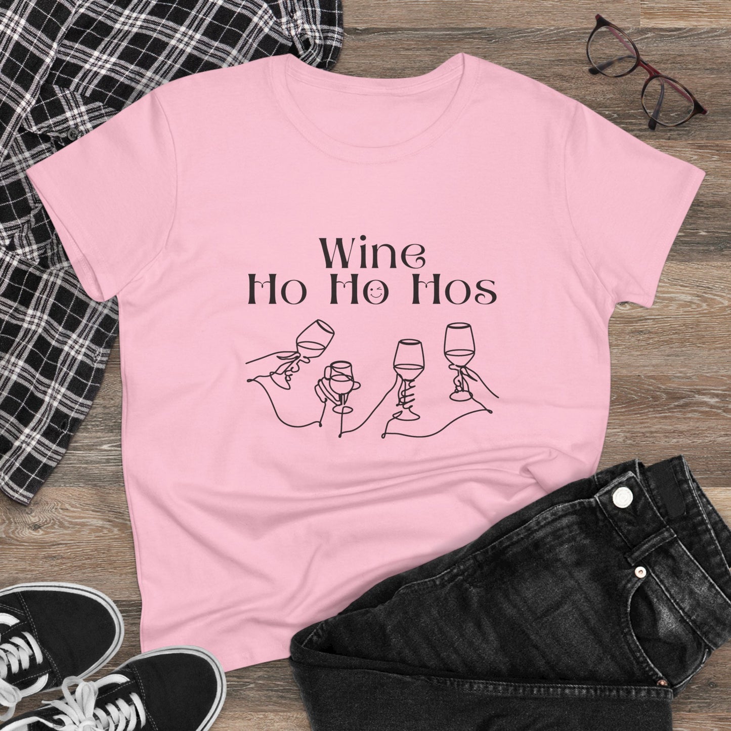 Funny Wine T-Shirt for Women | Wine Ho Ho Hos Tee