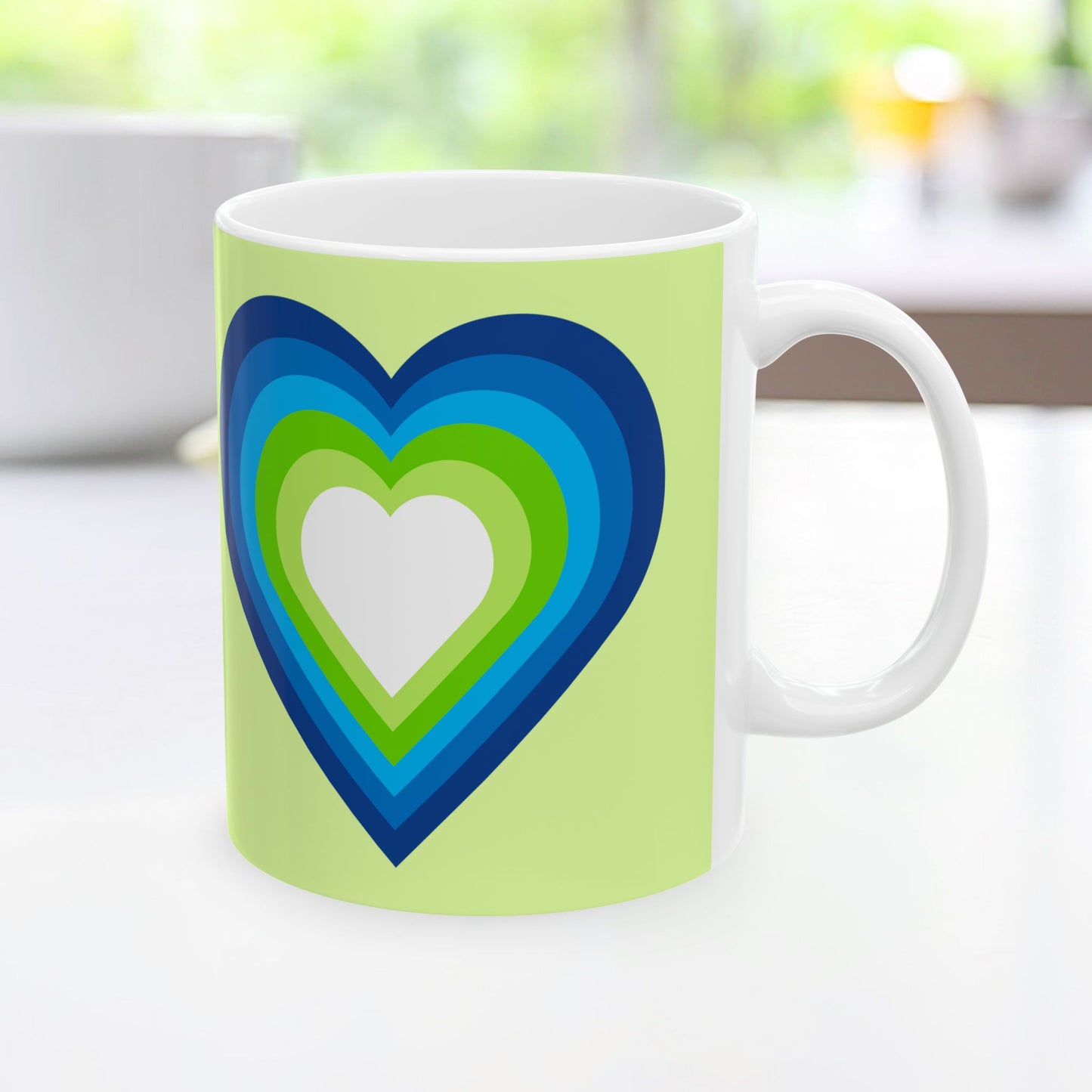 Geo Art Heart Mug – Bold Color, Daily Joy
