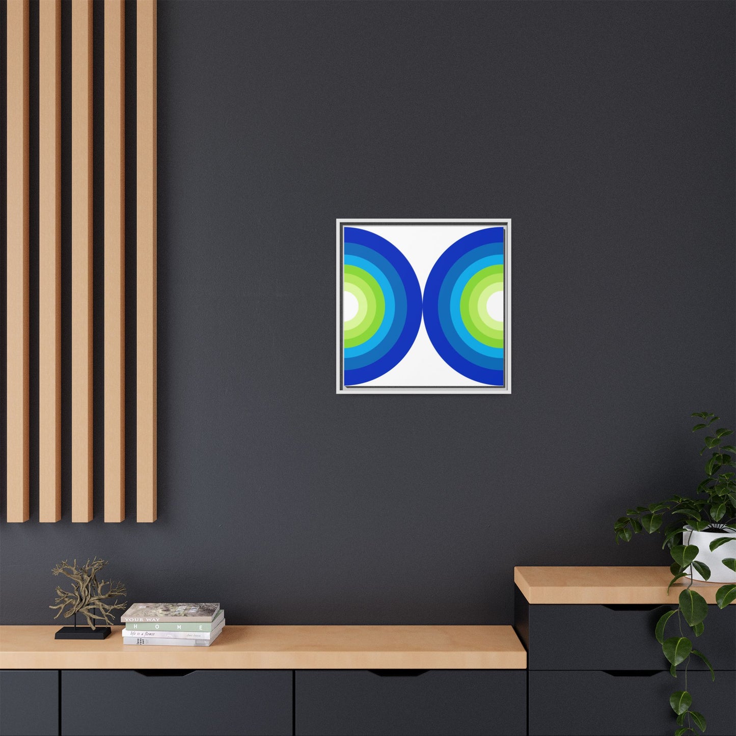 Modern Framed Geometric Canvas Art | Bold Color Meets Clean Framing