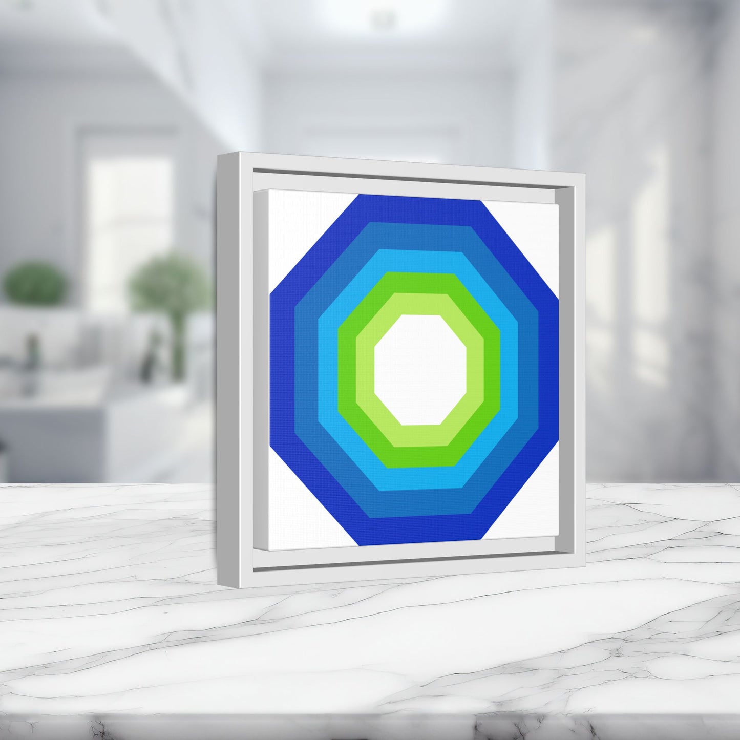 Modern Framed Geometric Canvas Art | Bold Color Meets Clean Framing