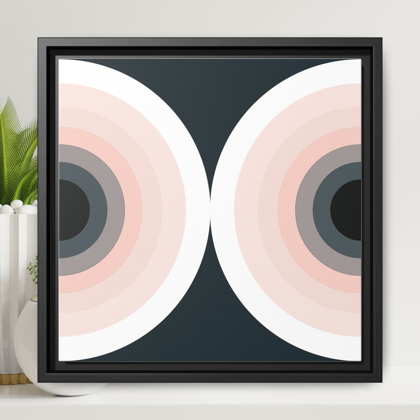 Modern Framed Geometric Canvas Art | Bold Color Meets Clean Framing