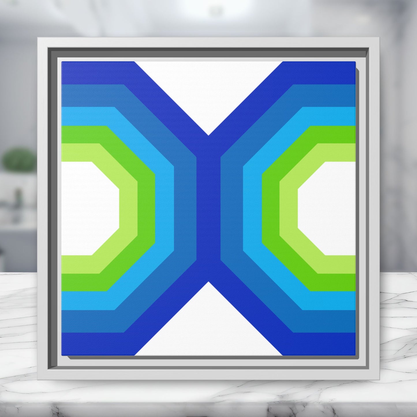 Modern Framed Geometric Canvas Art | Bold Color Meets Clean Framing