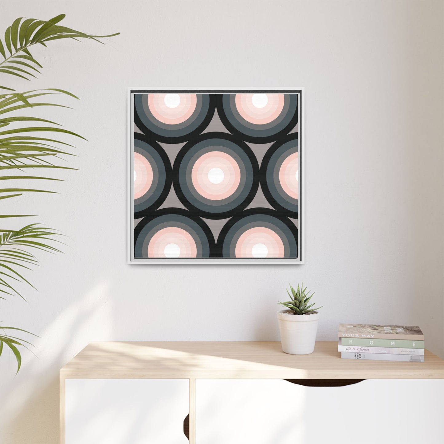 Modern Framed Geometric Canvas Art | Bold Color Meets Clean Framing