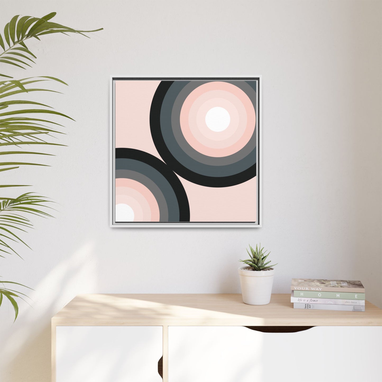 Modern Framed Geometric Canvas Art | Bold Color Meets Clean Framing