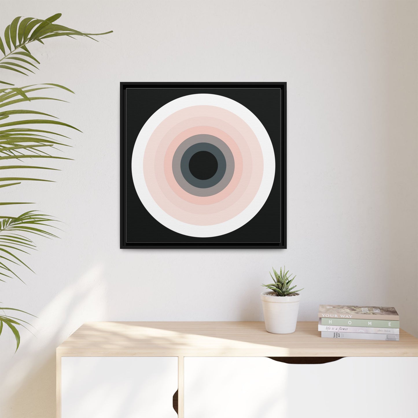 Modern Framed Geometric Canvas Art | Bold Color Meets Clean Framing