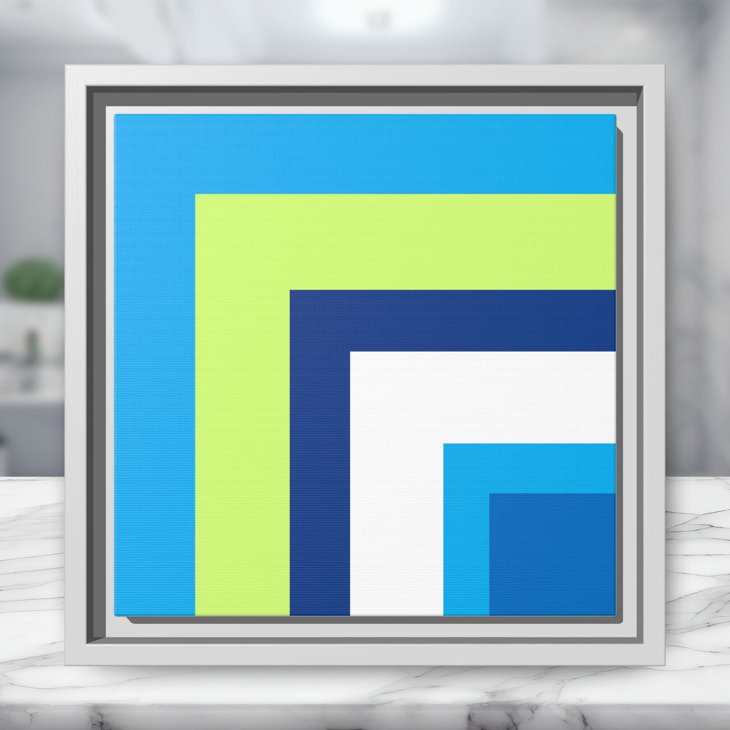 Modern Framed Geometric Canvas Art | Bold Color Meets Clean Framing