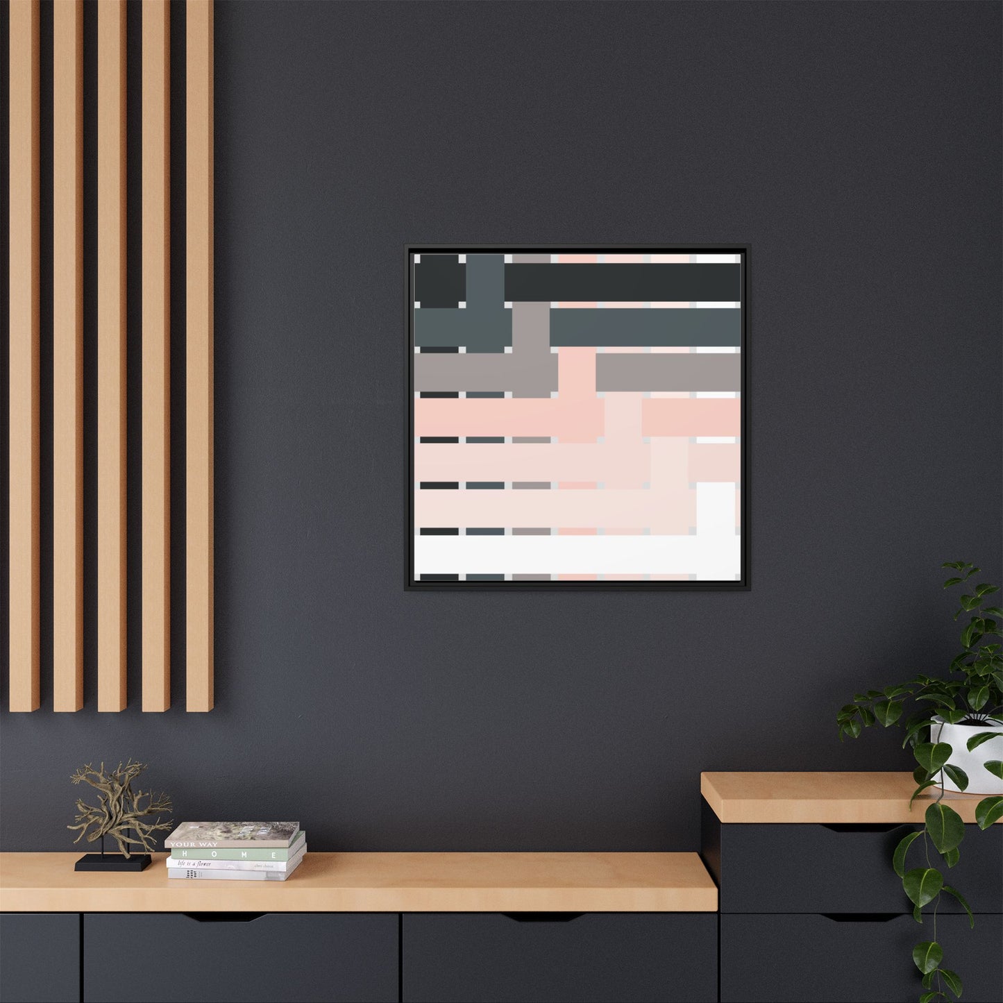 Modern Framed Geometric Canvas Art | Bold Color Meets Clean Framing