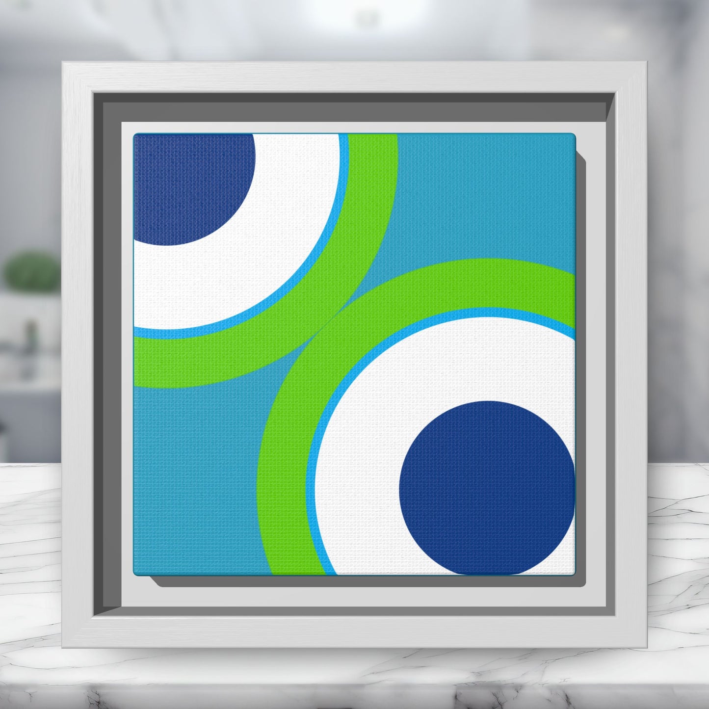 Modern Framed Geometric Canvas Art | Bold Color Meets Clean Framing