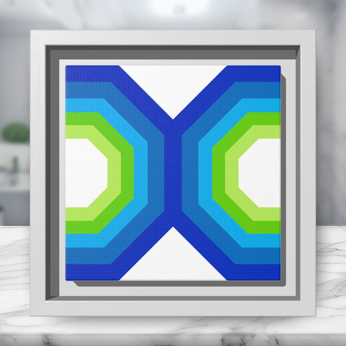 Modern Framed Geometric Canvas Art | Bold Color Meets Clean Framing