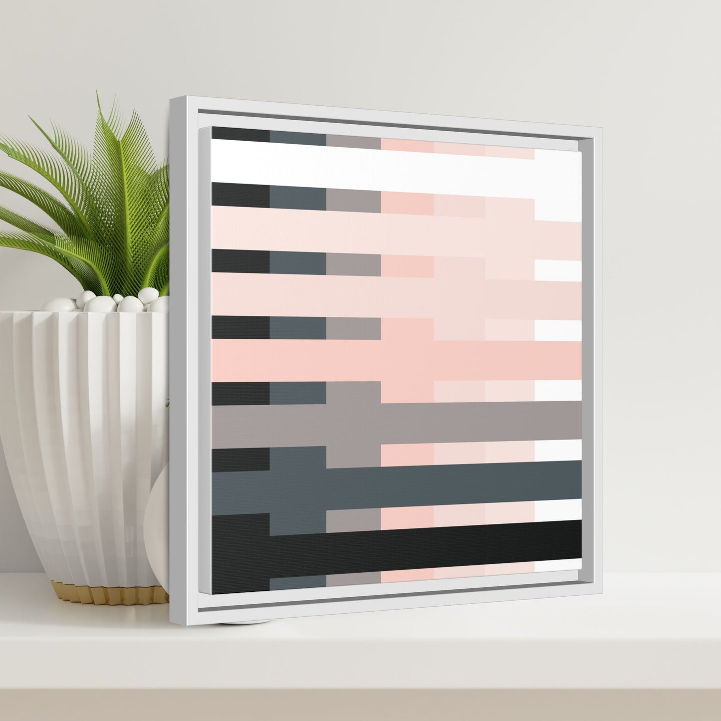 Modern Framed Geometric Canvas Art | Bold Color Meets Clean Framing