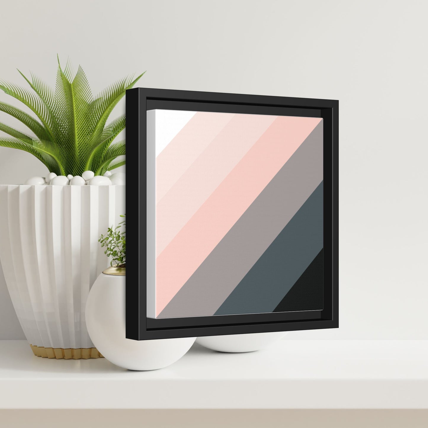 Modern Framed Geometric Canvas Art | Bold Color Meets Clean Framing