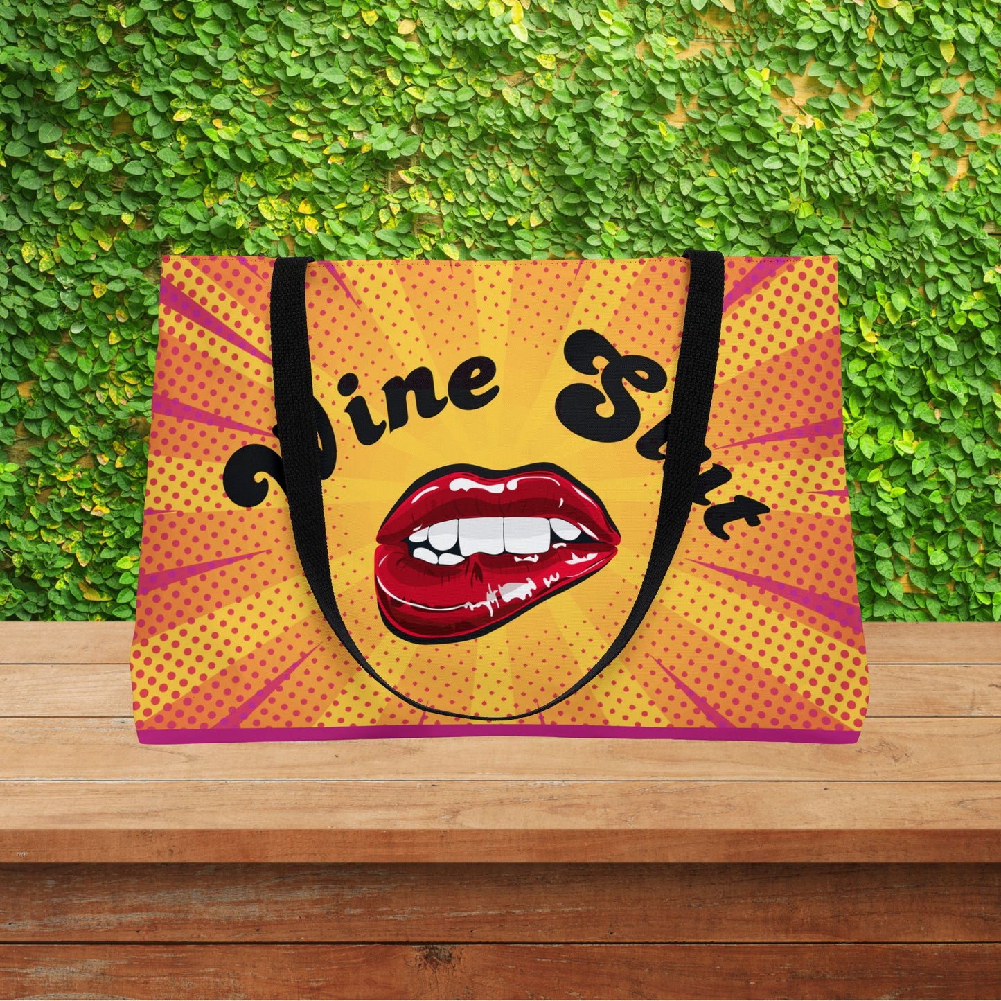 Wine Slut XL Tote Bag | Bold & Naughty | Oversized  Carry-All | Carry-All Weekender Beach Tote