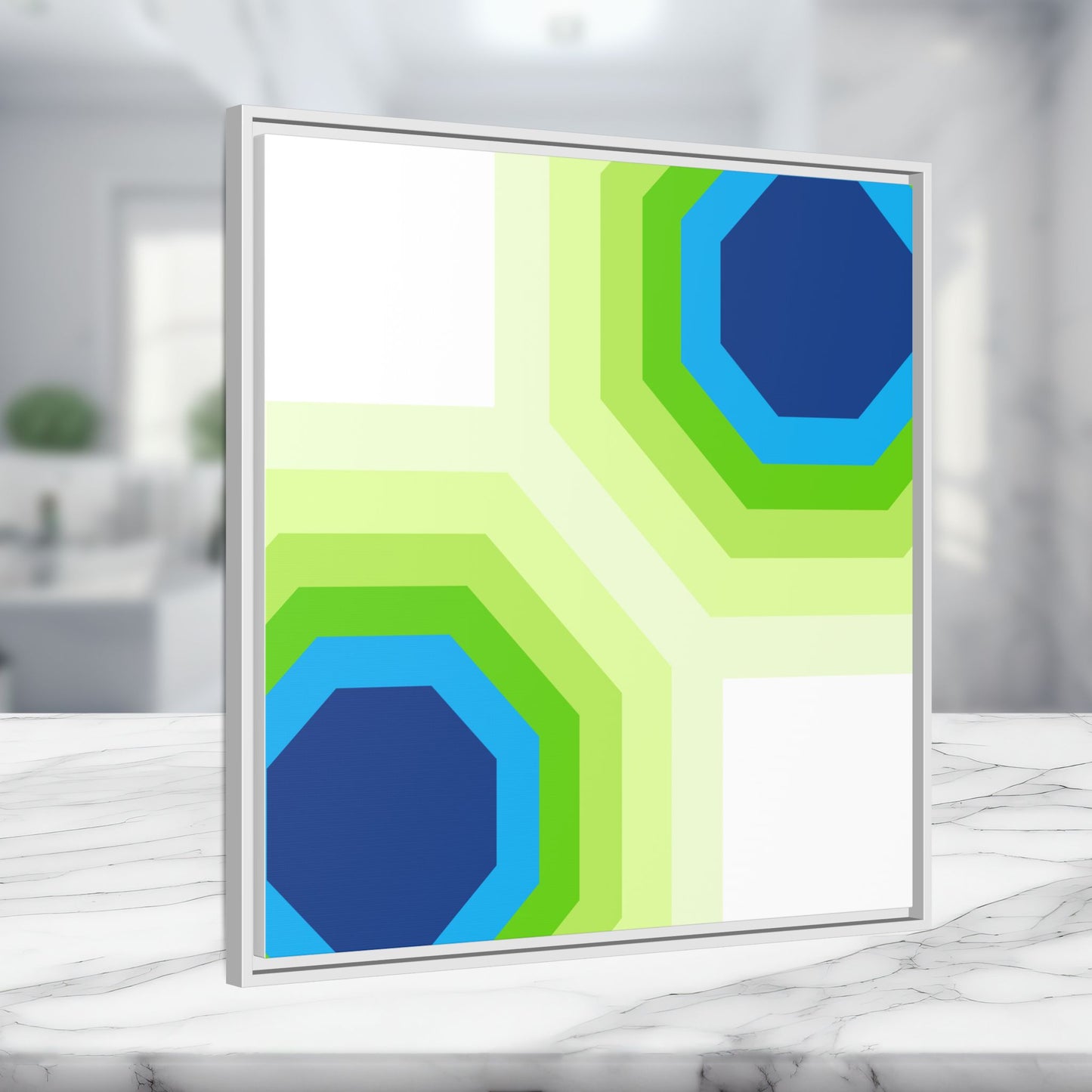 Modern Framed Geometric Canvas Art | Bold Color Meets Clean Framing