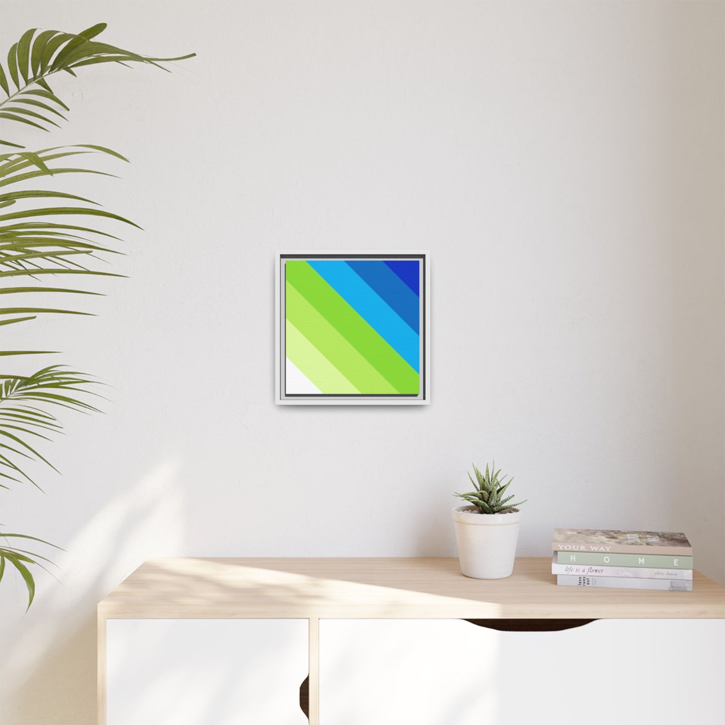 Modern Framed Geometric Canvas Art | Bold Color Meets Clean Framing