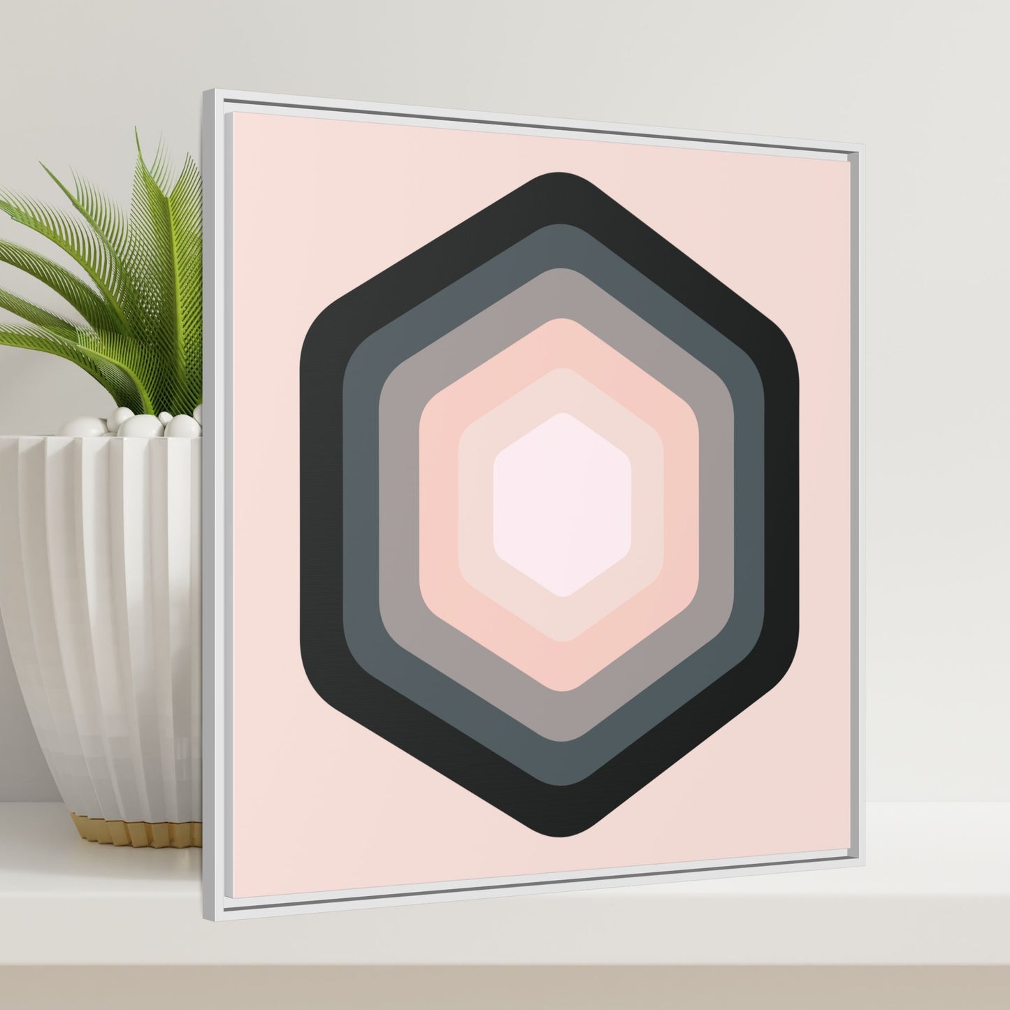 Modern Framed Geometric Canvas Art | Bold Color Meets Clean Framing