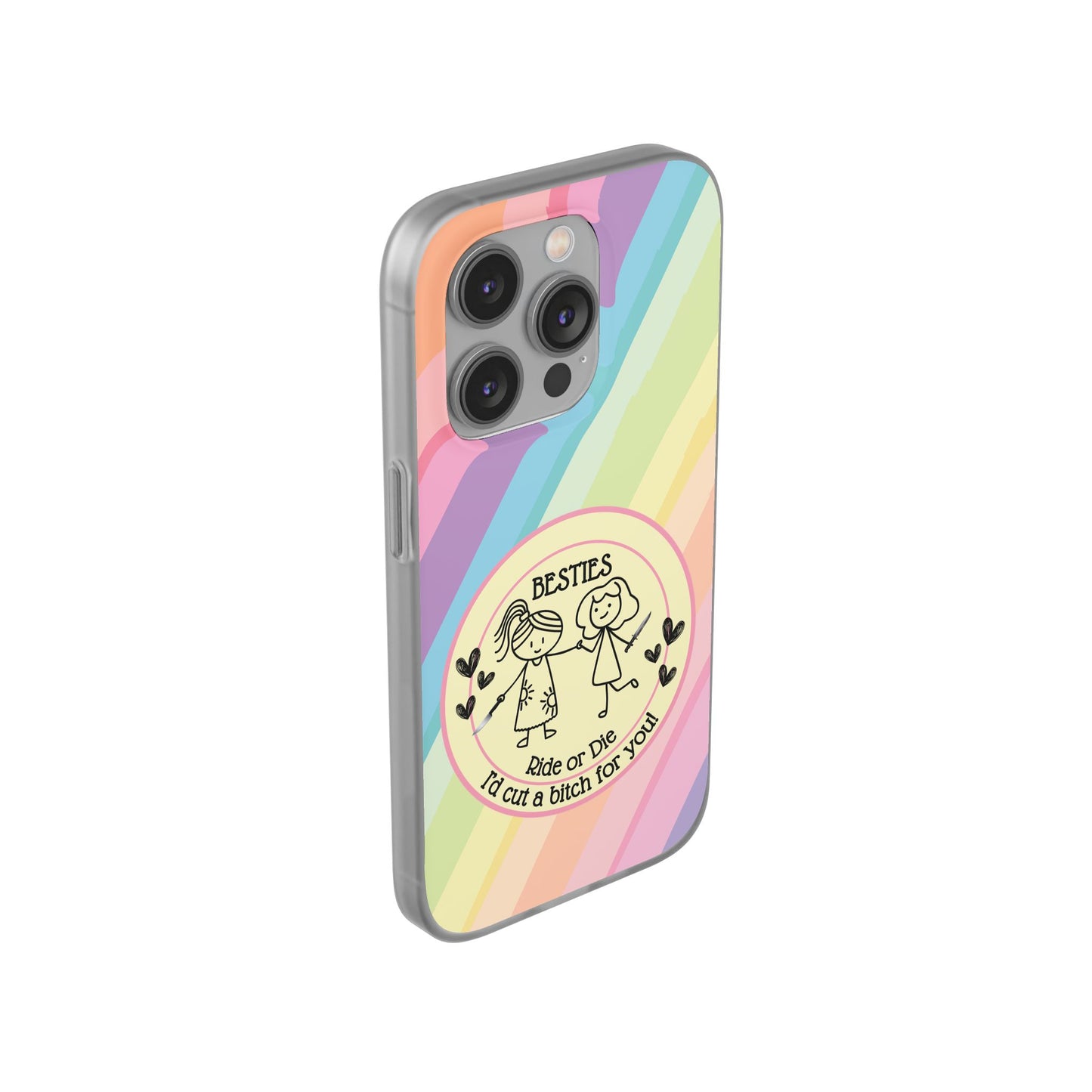 Phone Cases - Pastels Besties Ride or Die | "I'd Cut a Bitch for You"
