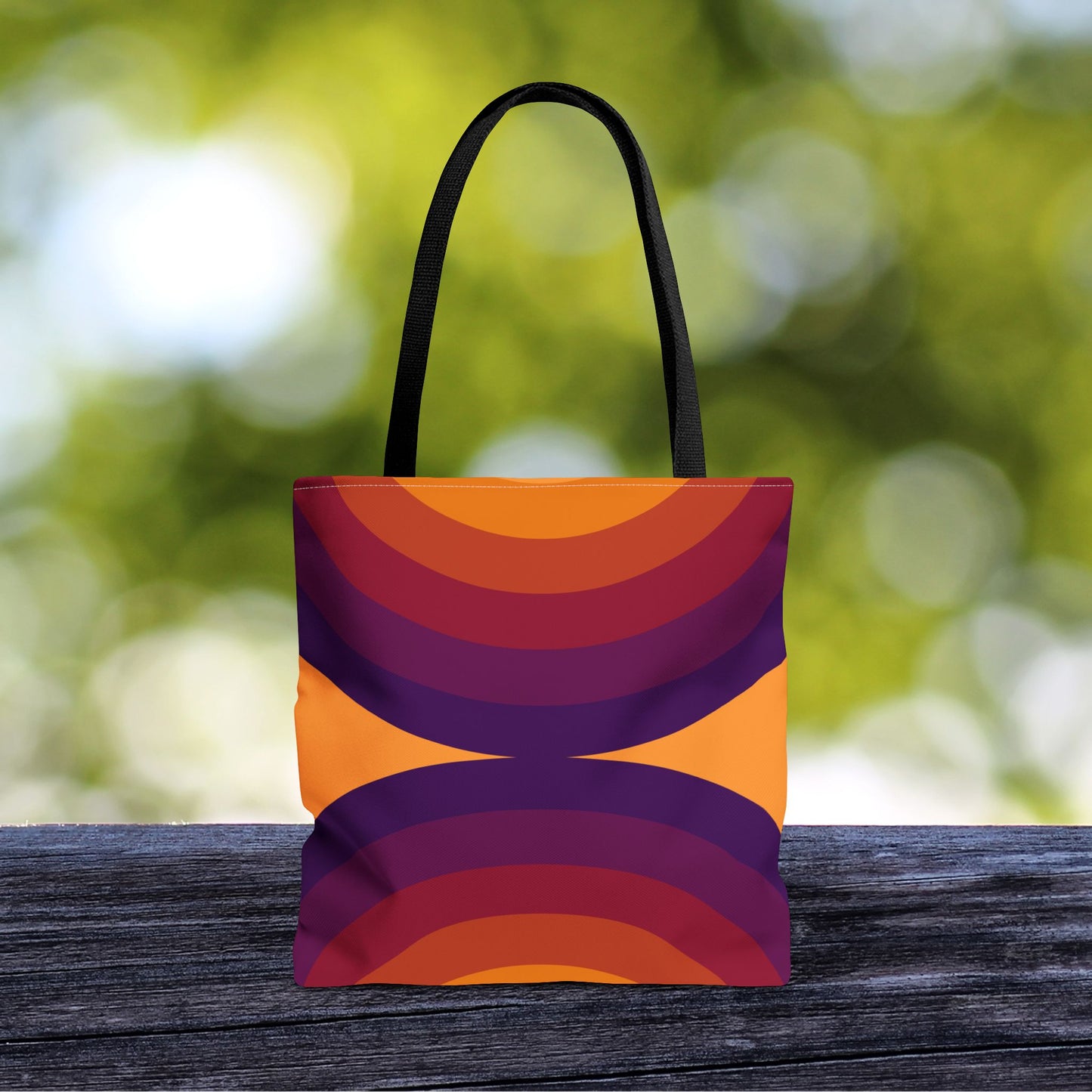 Geometric Art Tote Bag – 3 sizes | Bold lines. Vivid color. Retro with a modern twist.