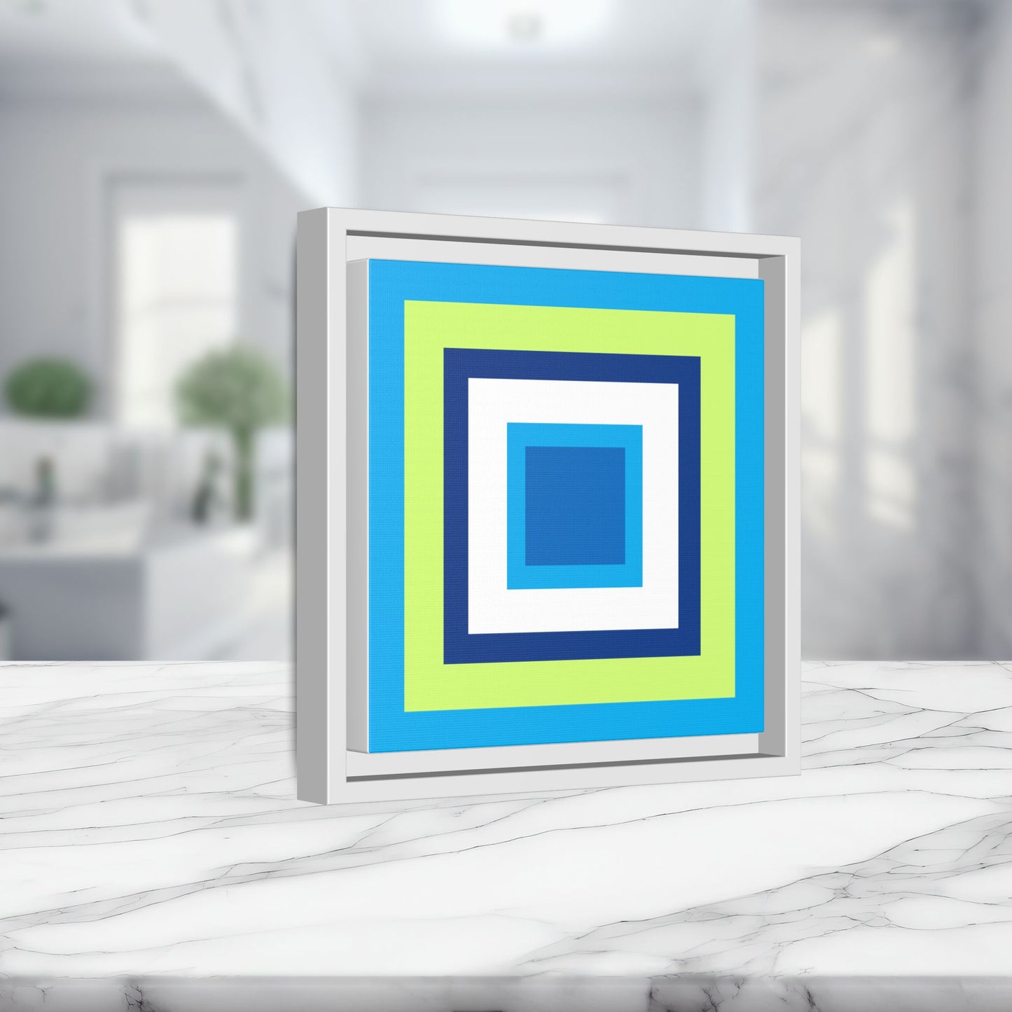 Modern Framed Geometric Canvas Art | Bold Color Meets Clean Framing