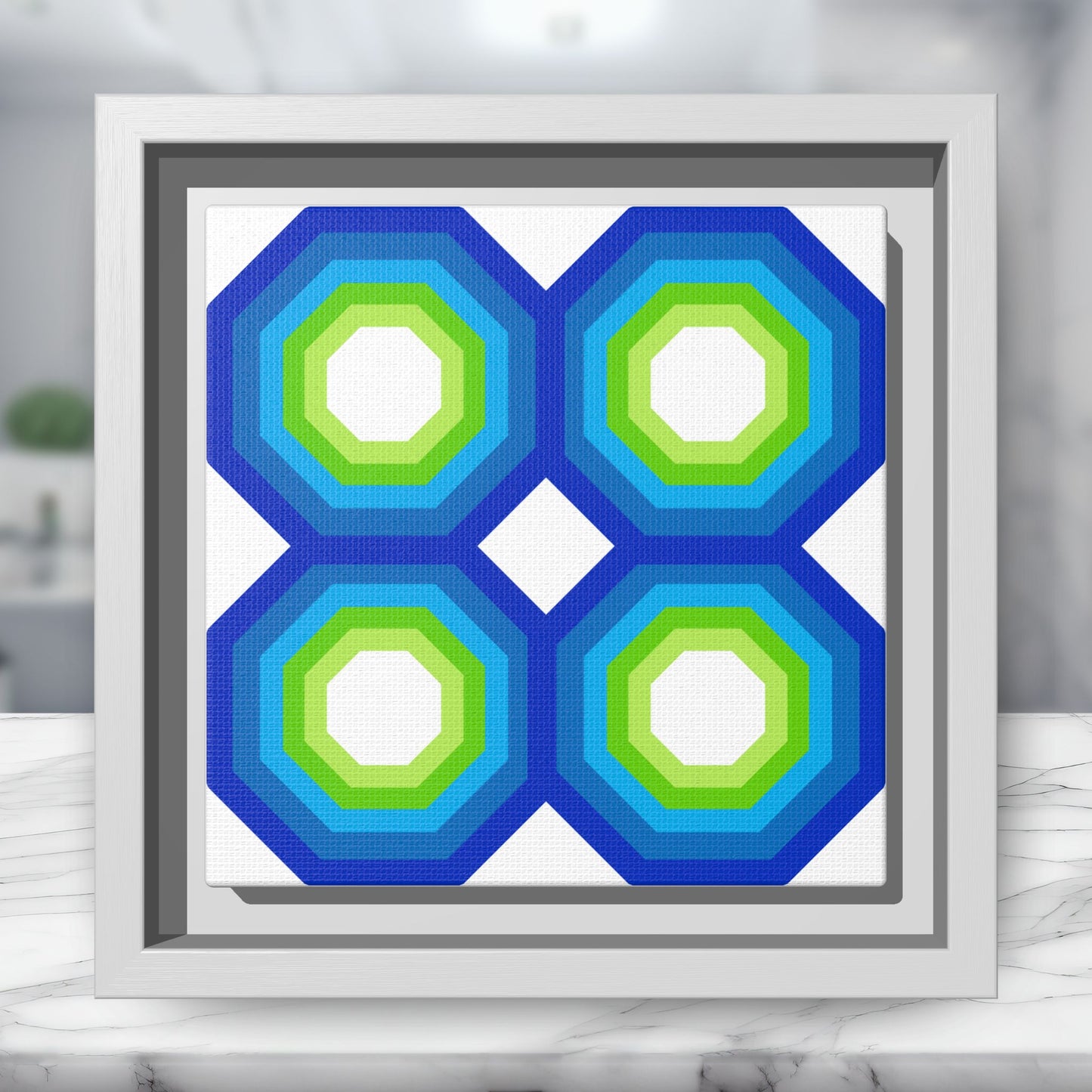 Modern Framed Geometric Canvas Art | Bold Color Meets Clean Framing