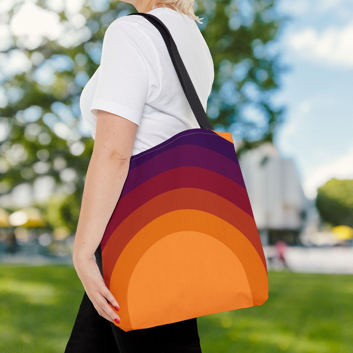 Geometric Art Tote Bag – 3 sizes | Bold lines. Vivid color. Retro