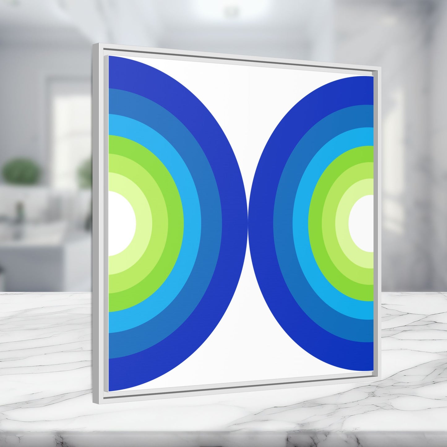 Modern Framed Geometric Canvas Art | Bold Color Meets Clean Framing